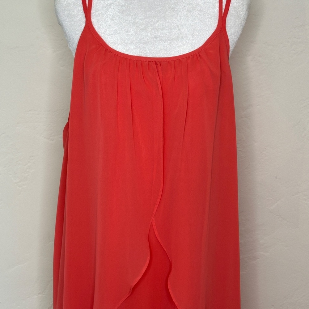B. Smart Hi/Lo Chiffon Salmon-Colored Dress- Size 14 - Picture 2 of 15